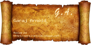 Garaj Arnold névjegykártya